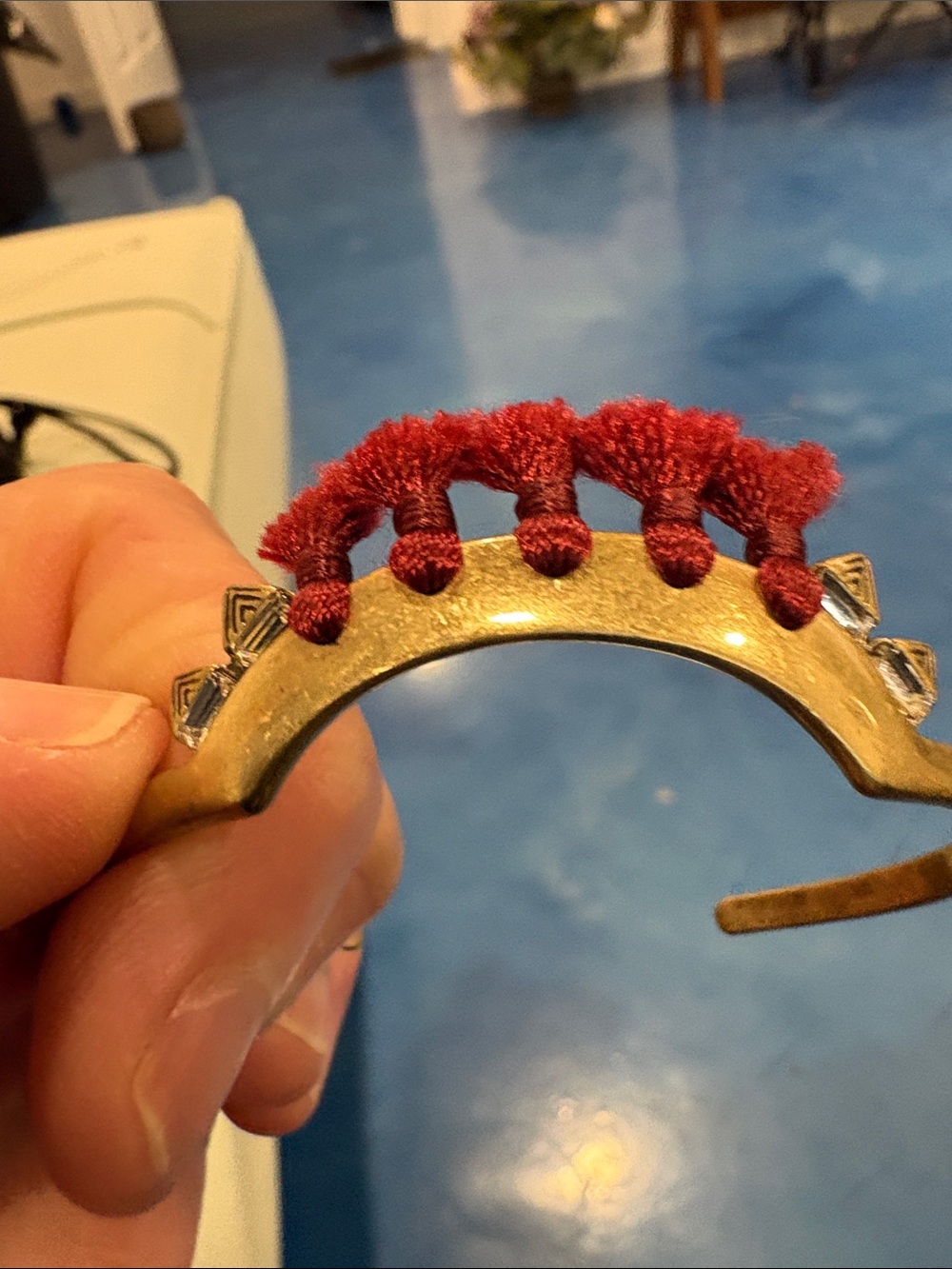 Vintage-Inspired Red and Gold Cuff Bracelet